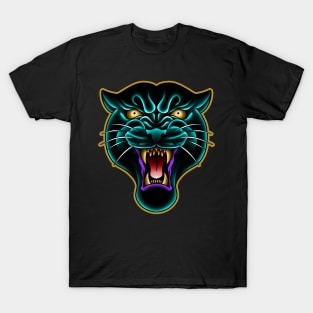 panter head blue T-Shirt